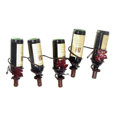 Grapevine 5 Bottle Wine Rack-Merlot-28588